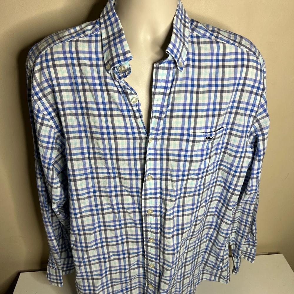 Vineyard vines tucker shirt mens size large blue